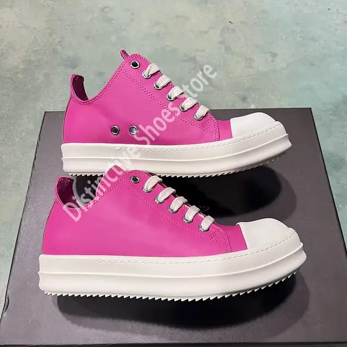 Chaussures à plateforme magenta Round Owens pour hommes et femmes style punk urbain baskets basses à lacets ocassions décontractées