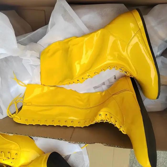 Bottes de lutte Hogan jaunes et noires