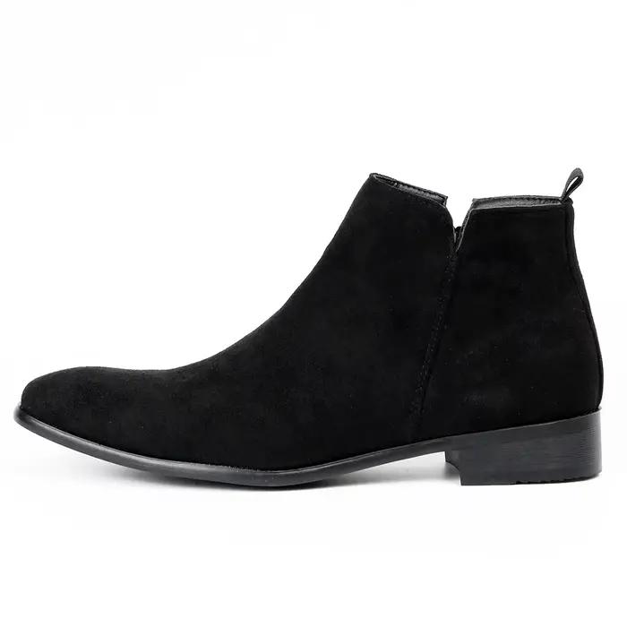 Bottines à talons hauts en cuir véritable pour hommes