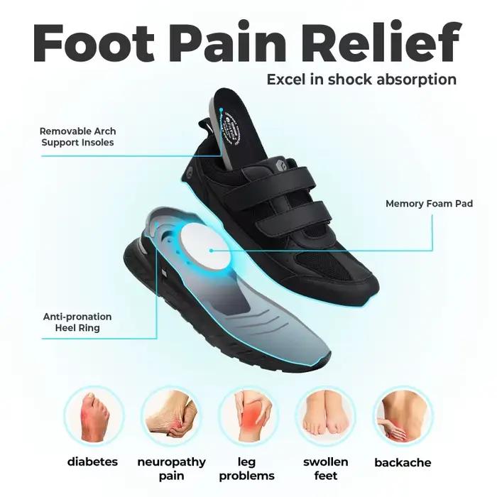Chaussures de sport pour hommes FitVille à largeur étendue, basses, antidérapantes, légères, pour pieds enflés avec soutien de la voûte plantaire