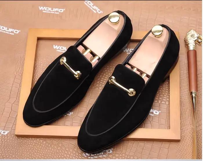 Chaussures en cuir véritable nuSO k Brogues WOUFO pour hommes occasions spéciales mariage elegant pointu