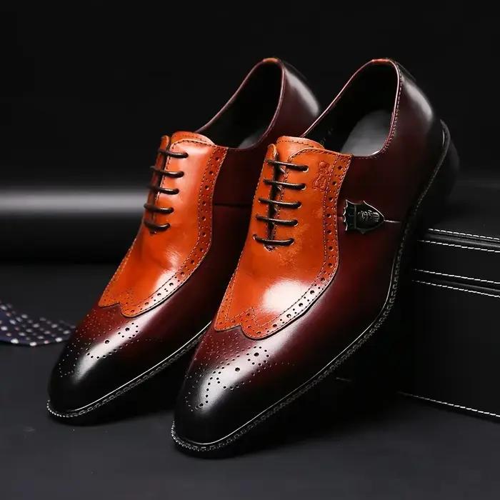 Chaussures habillées Oxford Brogue classiques pour hommes