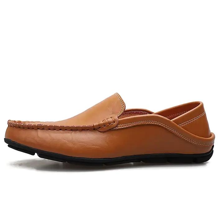 Mocassins en cuir de grande taille pour hommes, nouvelles chaussures de printemps décontractées pour la conduite, baskets de marée, taille 37-47