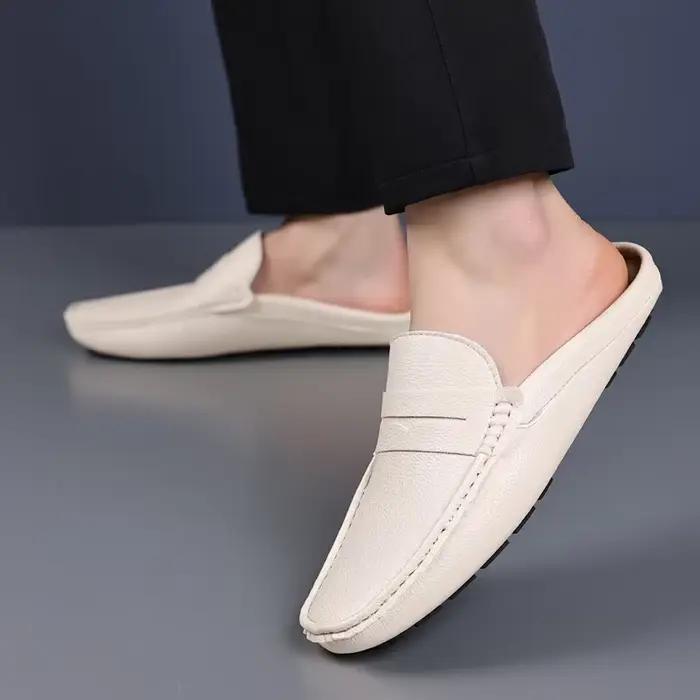 Mocassins d'été à enfiler en cuir souple pour hommes