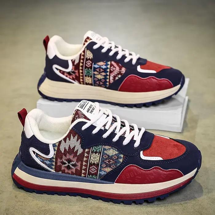 Chaussures décontractées homme grande taille plateforme tendance confortables respirantes baskets course couleur mixte été sport casual sneakers sevenmadness