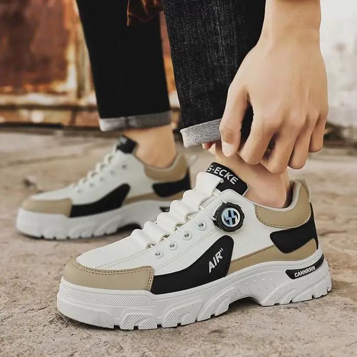 Marque hommes baskets en cuir plate-forme chaussures décontractées