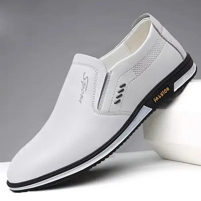 Mocassins SBIP en Cuir Artificiel pour Hommes - Chaussures Décontractées Respirantes et Durables pour Toutes les Occasions Printemps-Automne