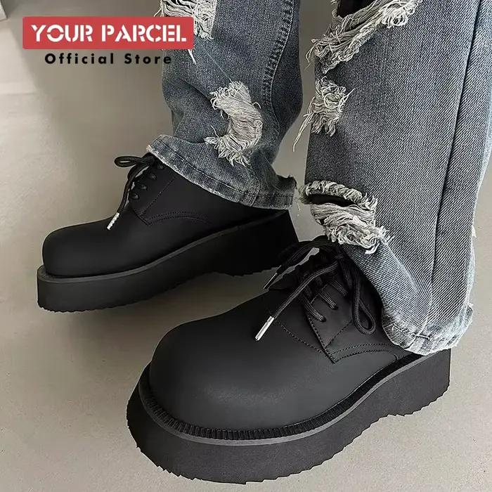 Chaussures en Cuir à Semelles Épaisses pour Homme