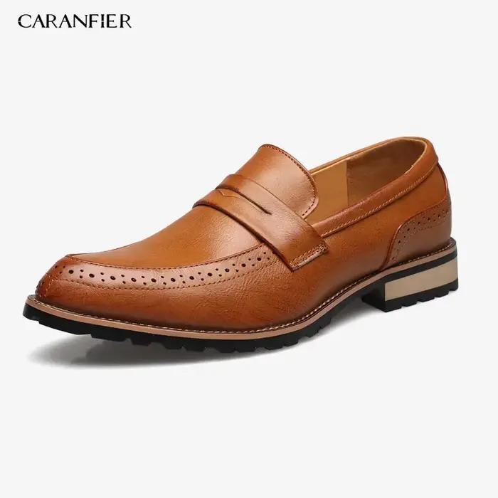 Chaussures habillées pour hommes CARANFIER bout pointu PU Oxford décontractées pour printemps automne ocassions spéciales