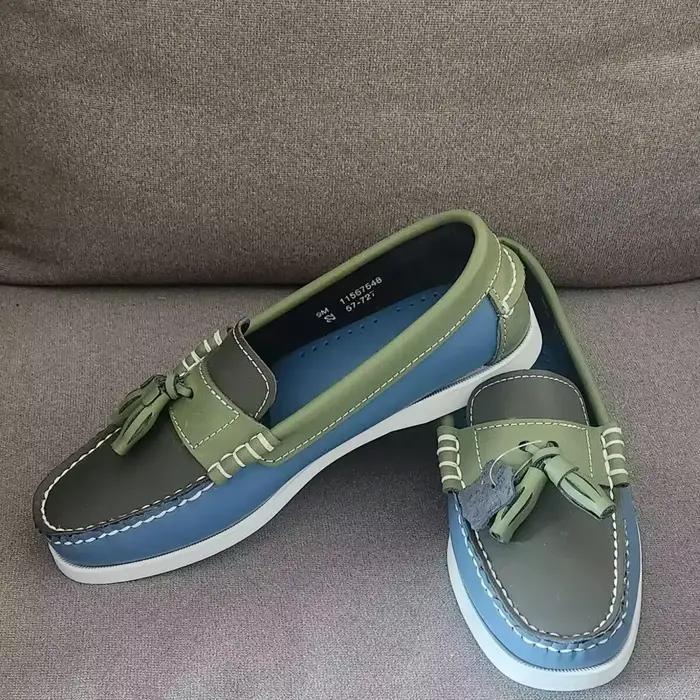 Chaussures bateau décontractées en cuir véritable mocassins faits à la main pour homme occasions décontractées printemps automne