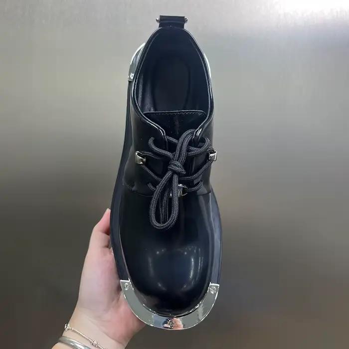 Chaussures Derby décontractées à bout large et épais