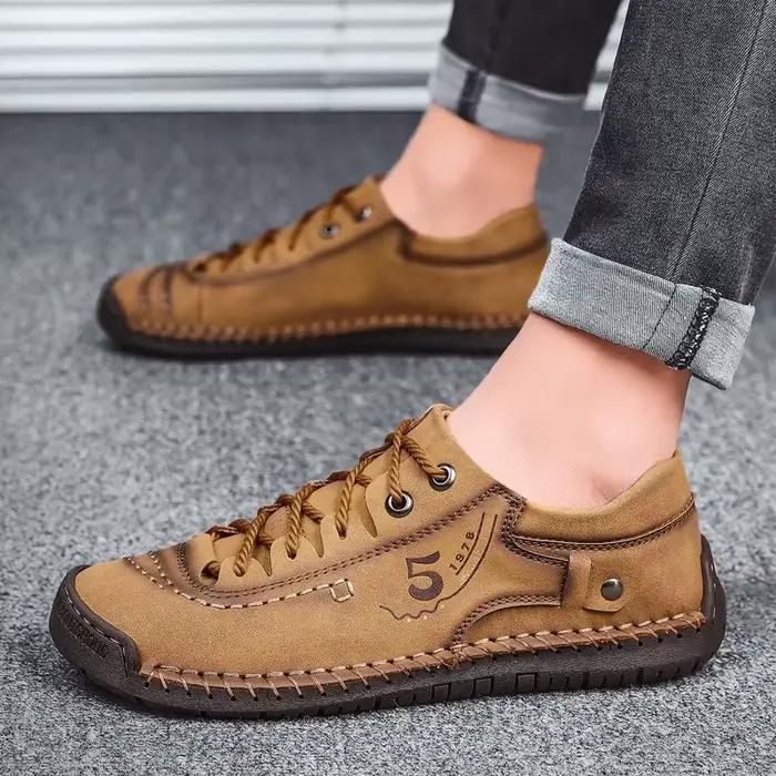 Hommes chaussures en cuir mocassin décontracté à la main grande taille 48 extérieur confortable de haute qualité mode