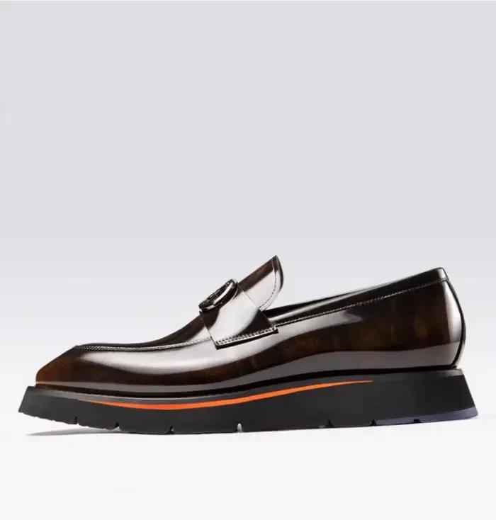 Chaussures en Cuir à Semelles Épaisses pour Homme