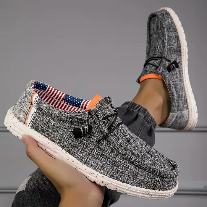 Chaussures décontractées FYZS en toile pour hommes, bout rond, confortables et respirantes, idéales pour les promenades estivales et les voyages en famille