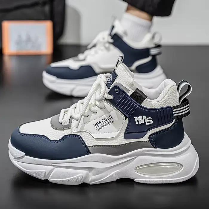Baskets montantes respirantes pour hommes, collection automne 2026 – Chaussures décontractées tendance et polyvalentes à semelle épaisse pour jeunes et pères