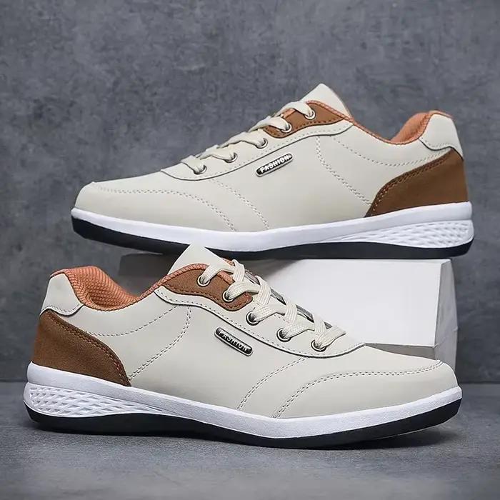 Nouveaux hommes chaussures printemps automne imperméable marche baskets loisirs mâle en cuir