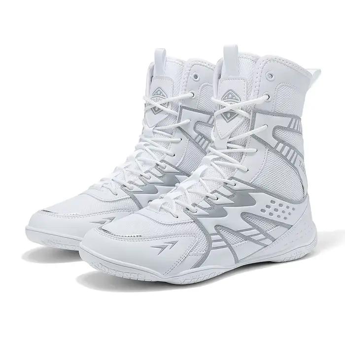 Chaussures de boxe et de lutte respirantes pour hommes, idéales pour entraînement et compétition, adaptées aux squats, semelles en caoutchouc et EVA