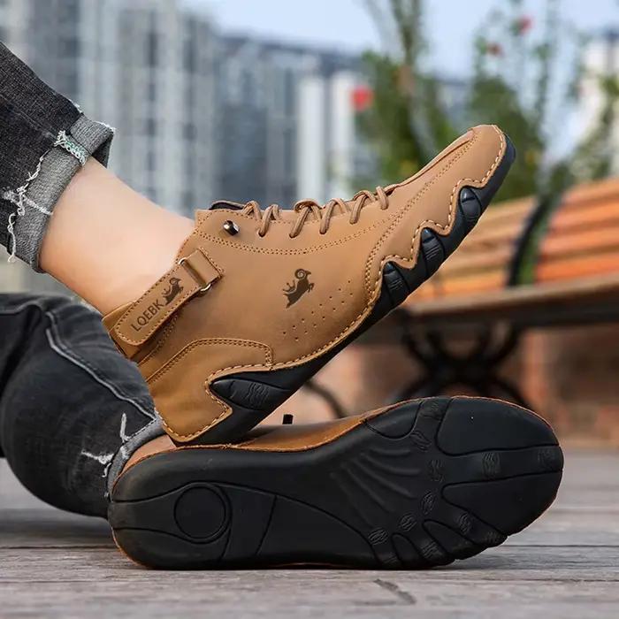 Chaussures en cuir pour hommes espadrilles décontractées 2025 bottines de moto imperméables marque italienne