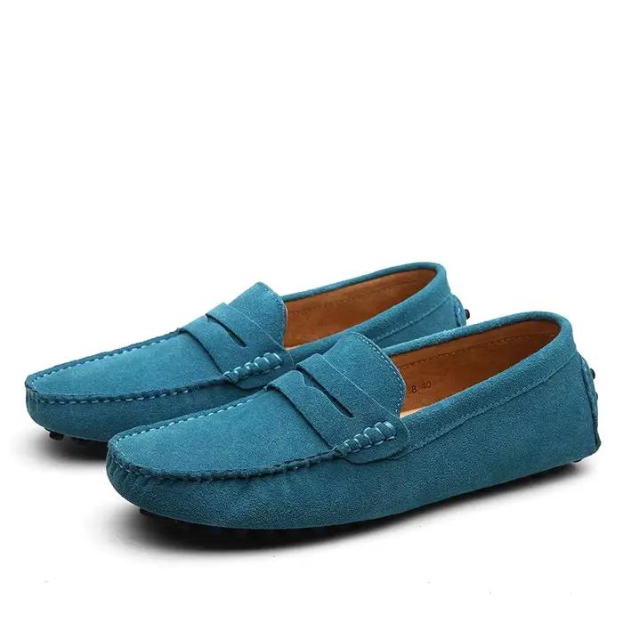MSHHousehouse-Mocassins souples en cuir suédé pour hommes