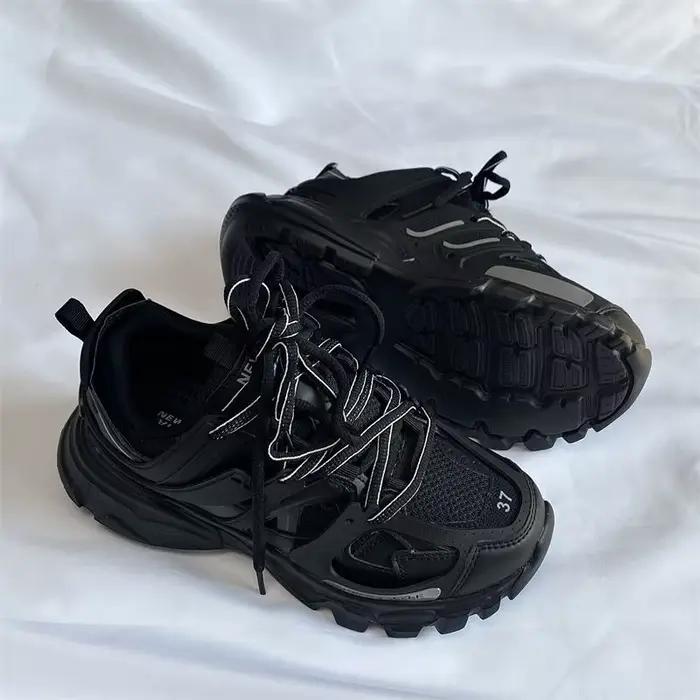 Marque Design noir grosses baskets unisexe mode nouveaux hommes papa chaussures