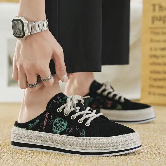 Mocassins décontractés respirants pour hommes – Nouvelle collection printemps-été – Style color block tendance – Talon plat polyvalent – Confortables pour le quotidien