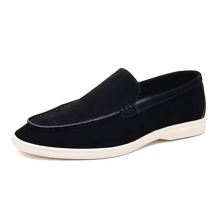 Mocassins Classiques en Daim pour Homme – Chaussures Habillées Formelles pour Mariage et Fêtes – Sapato Social Flats – Tailles 39-48