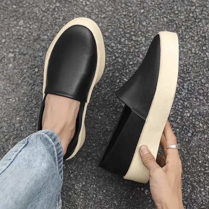 2025 nouveaux hommes velours haricot chaussures à la mode une étape ensemble
