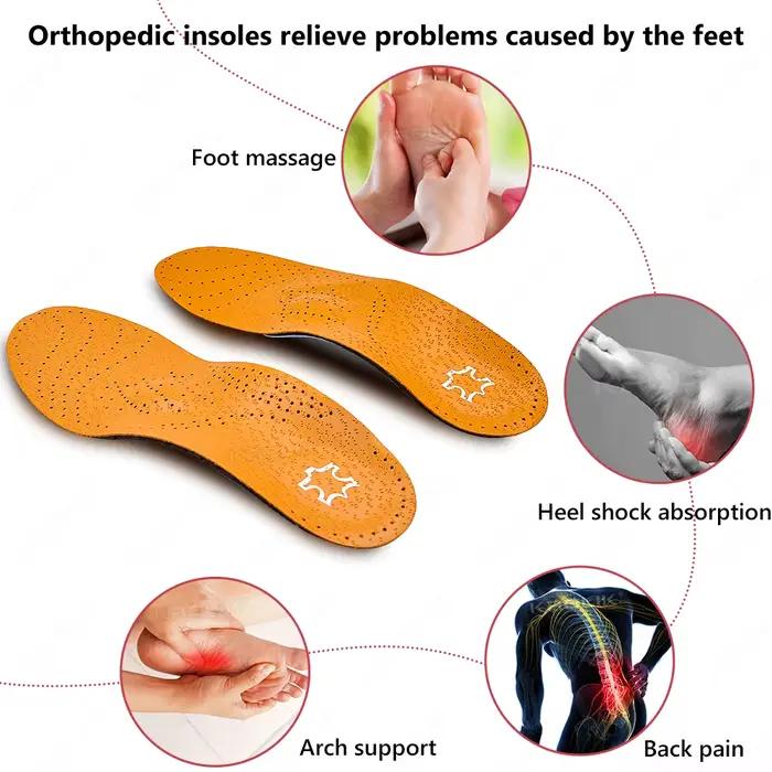 Chaussures de pied pronateur semelles orthopédiques en cuir pieds plats Support de voûte plantaire haute