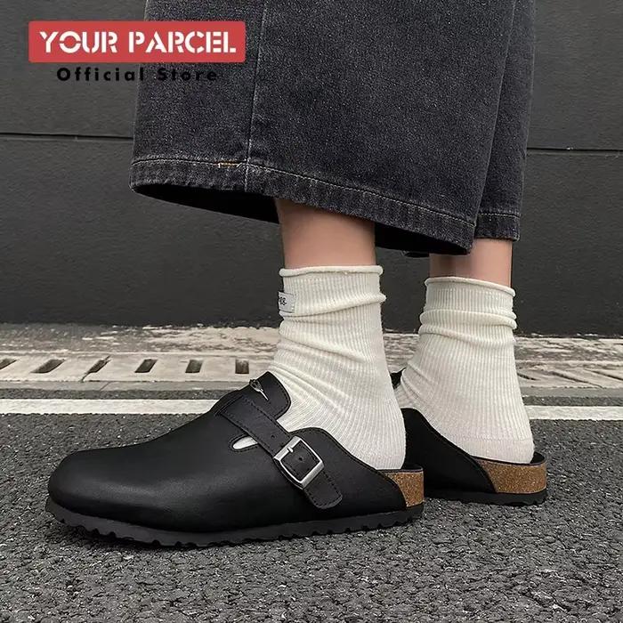 Chaussures Birken rétro en cuir noir pour hommes