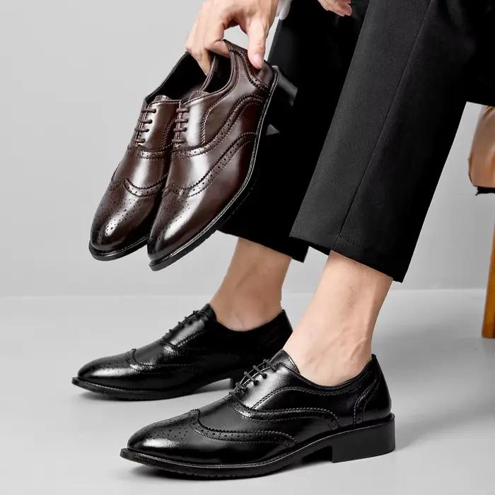 Nouvelle Collection Printemps – Chaussures Richelieu Décontractées en Cuir pour Hommes – Style Britannique Rétro Tendance – Chaussures Habillées Professionnelles Respirantes et Légères
