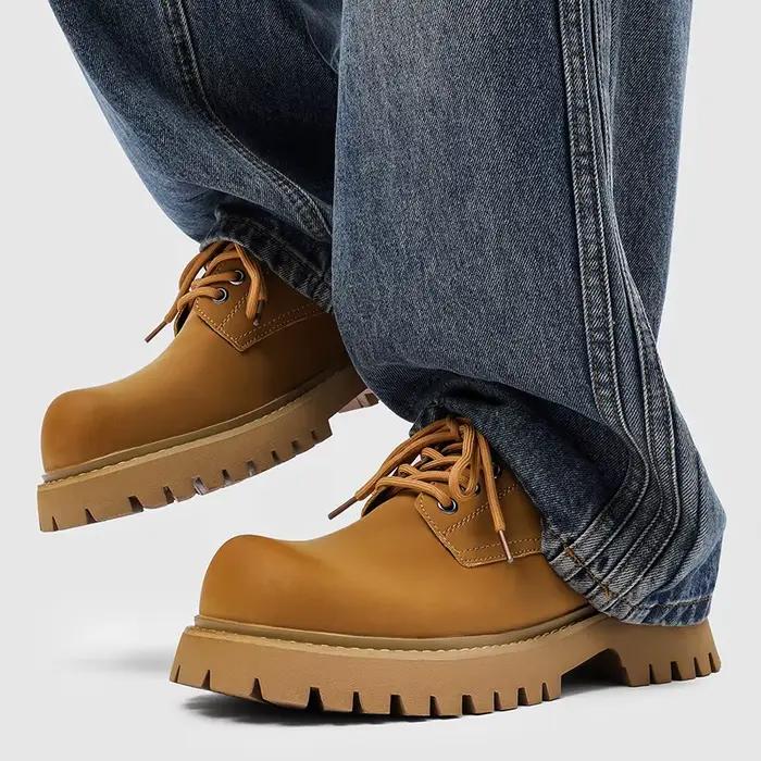 Chaussures richelieu à semelle épaisse pour hommes