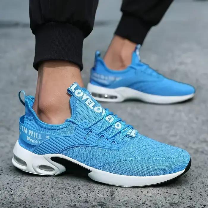 Chaussures de sport respirantes homme avec semelles épaisses design vichy confortables pour randonnée en plein air