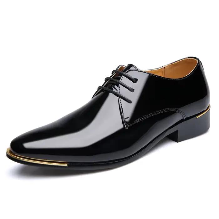 XIHAHA nouvelle mode homme en cuir printemps bout pointu chaussures hommes robe affaires chaussure de fête de mariage
