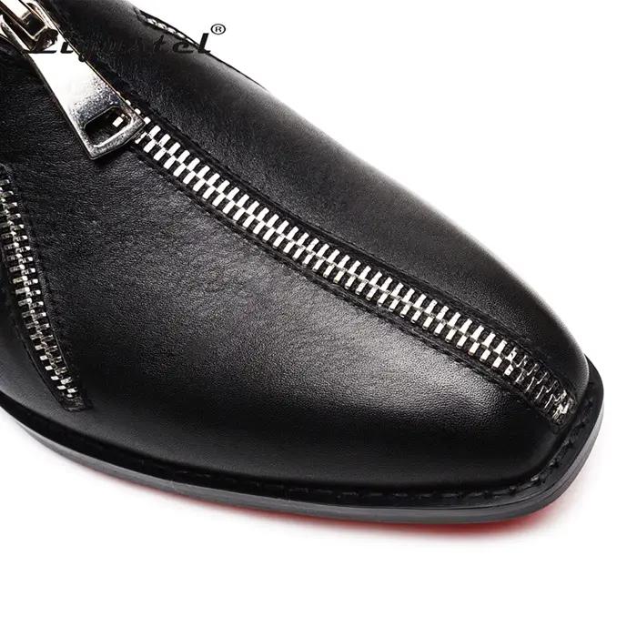 Ligustel-Chaussures Astronomiques en Cuir Noir pour Homme