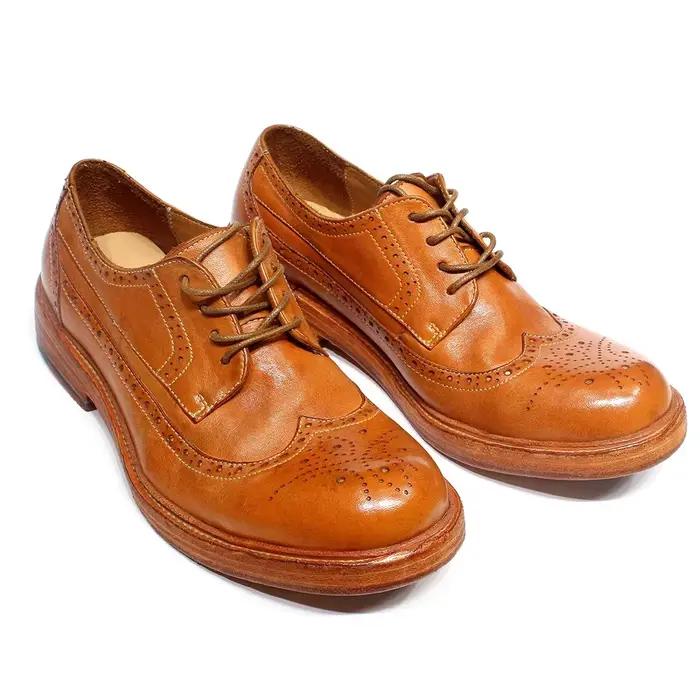 Goodyear chaussures habillées Derby cousues à la main pour hommes en cuir de veau souple