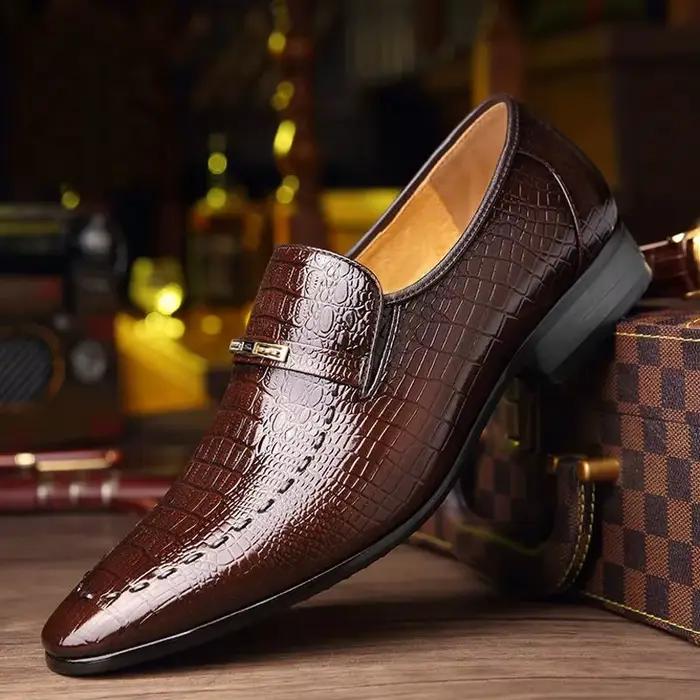 Nouveaux hommes chaussures de luxe motif Crocodile