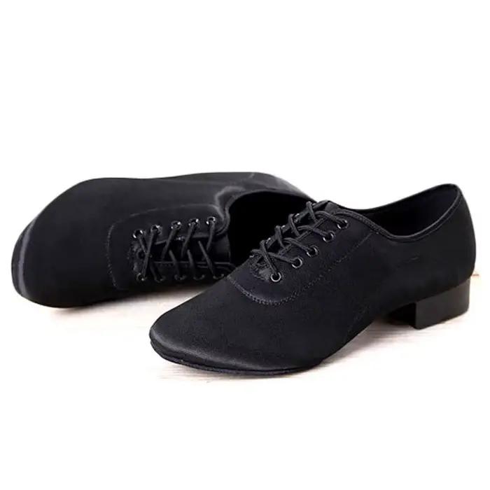 Chaussures de danse Salsa pour hommes semelle souple tissu talon bas Tango baskets de danse pour hommes ocassions de danse et de compétitions