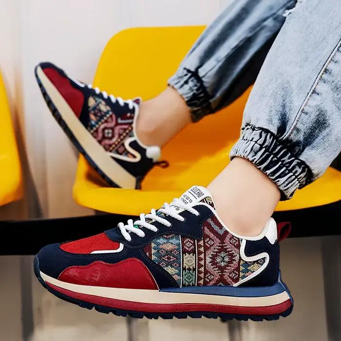 Chaussures décontractées homme grande taille plateforme tendance confortables respirantes baskets course couleur mixte été sport casual sneakers sevenmadness