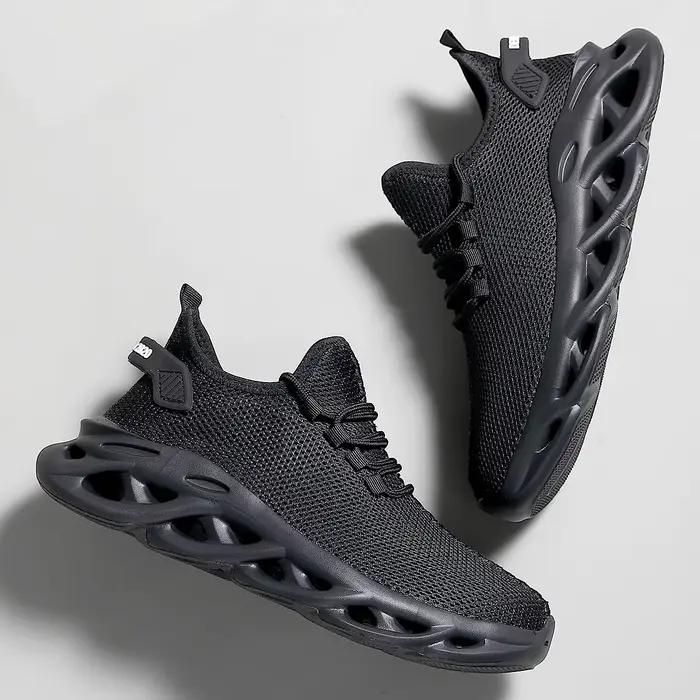 Hommes chaussures de Sport décontractées respirant léger baskets en plein air maille noir