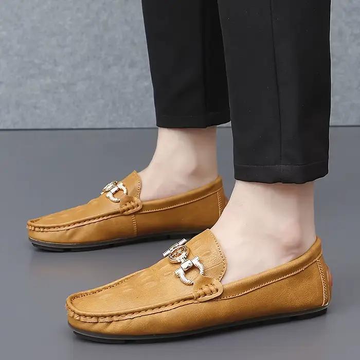 Chaussures décontractées pour hommes mocassins rouges