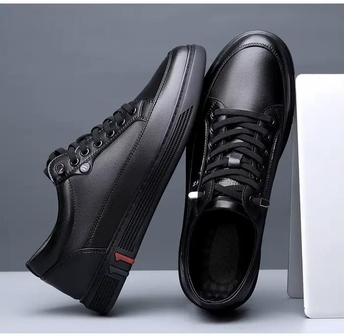 Nouvelles chaussures pour hommes en cuir véritable