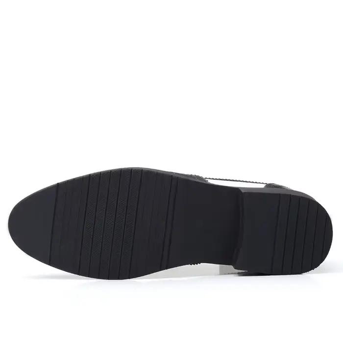 Chaussures élégantes en cuir noir et blanc pour hommes