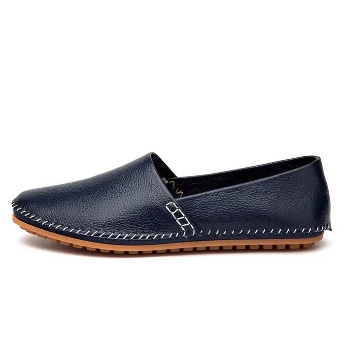 Mocassins en cuir à enfiler pour Homme, chaussures de conduite décontractées, respirantes, souples et confortables, grande taille