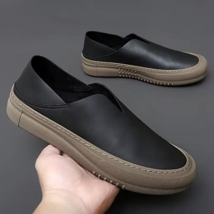 Nouveaux hommes en cuir faits à la main chaussures décontracté confortable