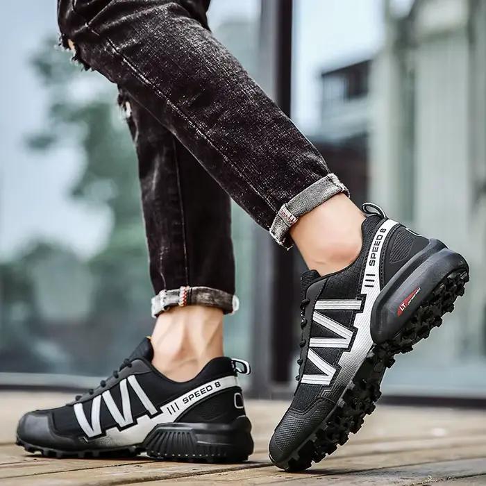 Chaussures de randonnée imperméables en cuir pour homme et femme, baskets d'extérieur à lacets, chaussures de trekking, escalade, chasse et promenade en montagne