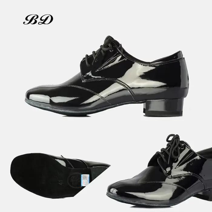 Chaussures de danse latine en cuir verni pour hommes