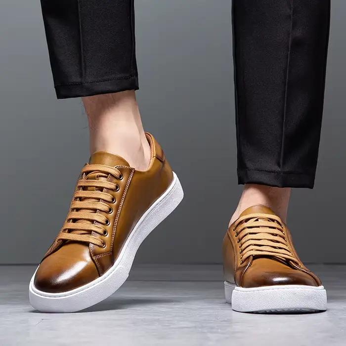 Marque italienne hommes en cuir véritable chaussures décontractées entretien déplacements