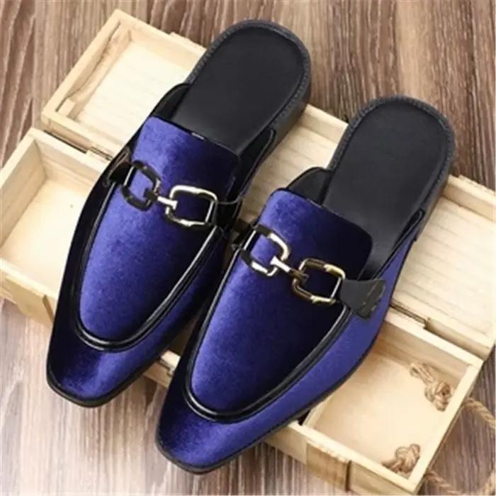 Nouvelles mules en velours pour hommes 2026 – Chaussures de conduite décontractées de haute qualité