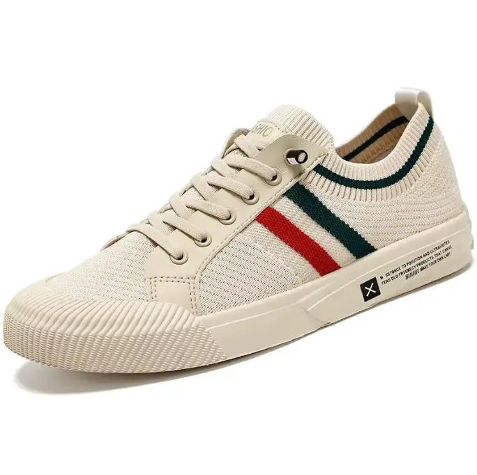 Baskets de mode pour hommes maille légère respirant mocassins de marche en plein air chaussures plates pour homme