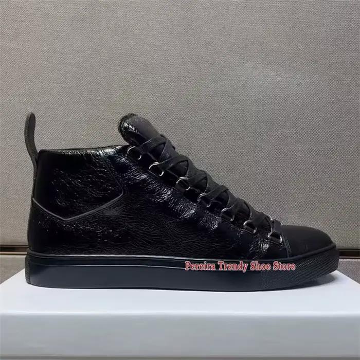 Chaussures montantes tendance en cuir véritable pour hommes